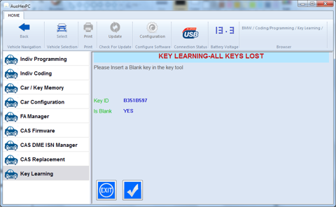 BMW Software Live info from HTag Pro key programmer