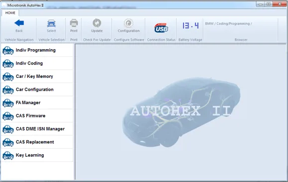 Autohex II BMW Advanced functions