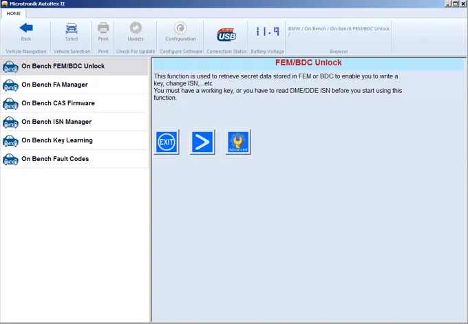 Autohex II BMW FEM Key Programming Advanced