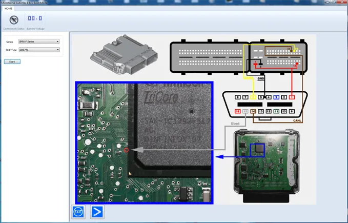 Autohex II BMW ISN boot mode for DDE 741