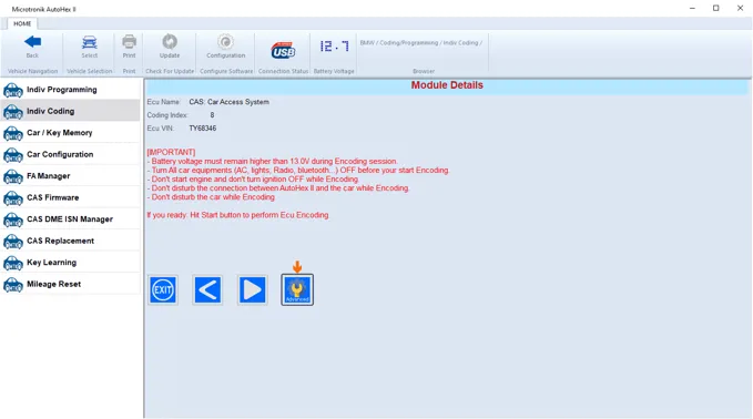 Autohex II BMW Software Main Coding Function