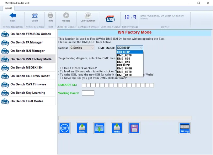 Autohex II ISN read write MDG1