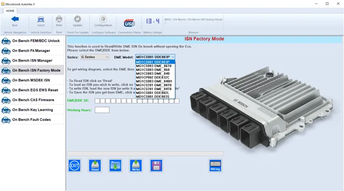 Autohex II MDG1 ISN read and write