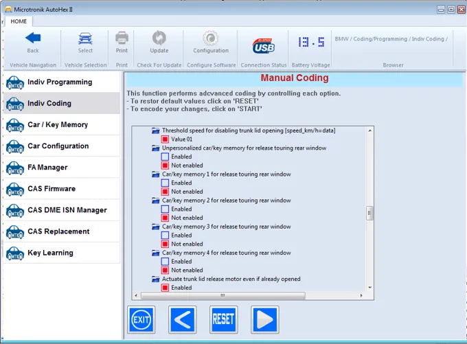 Autohex II manual coding