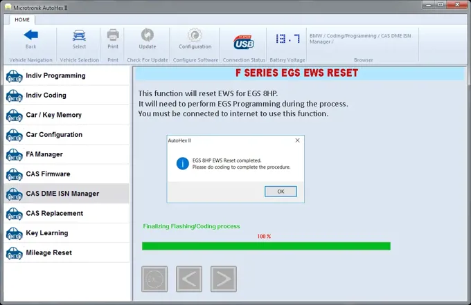 BMW EGS Reset in BMW F series