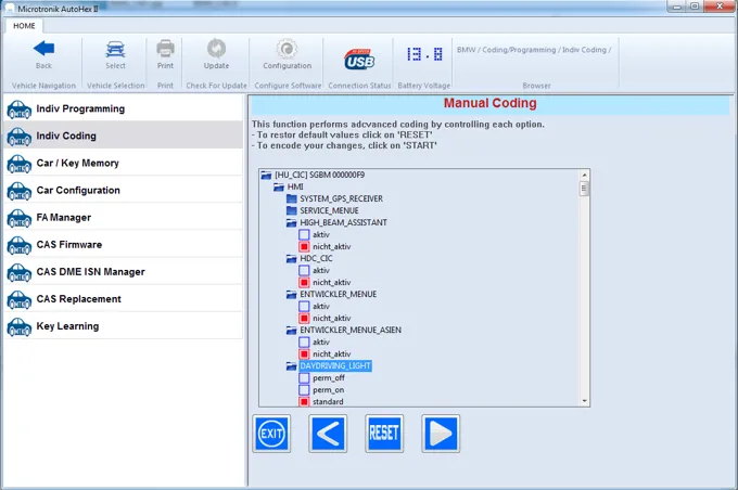 BMW F series manual coding