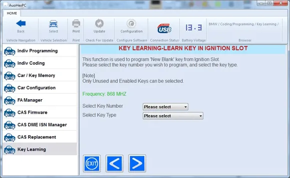 BMW Key Programming in ignition slot