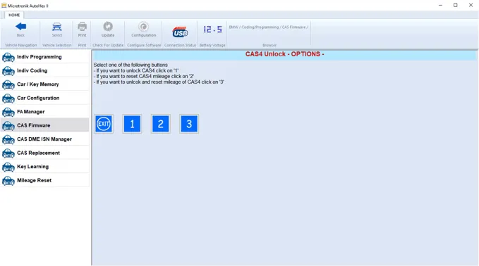 CAS4 Unlock Options in Autohex II