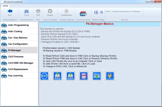 FA Manager in Autohex II