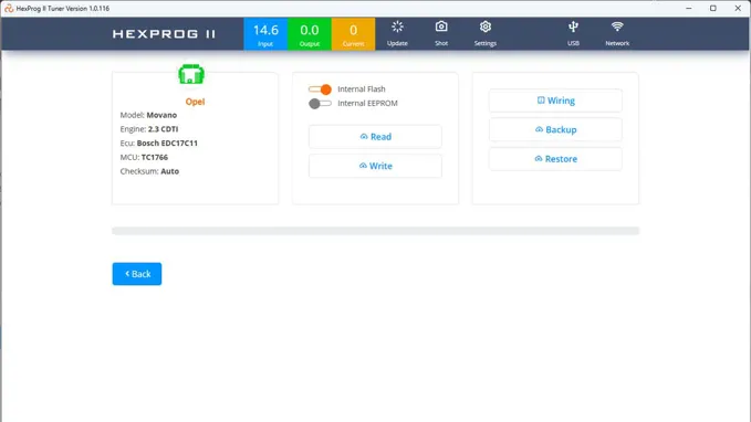 HexProg II software EDC17C11 Bench