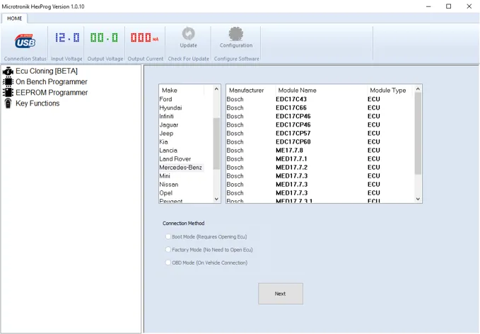 HexProg Software version 1.0.10