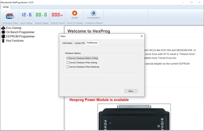 Hexprog Ecu Cloning Checksum options