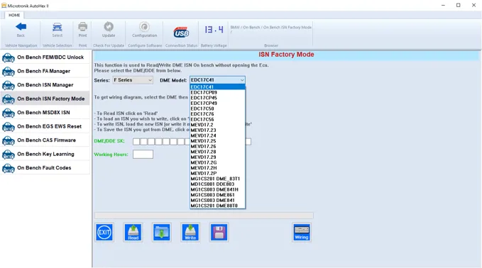 ISN Bosch ECU List