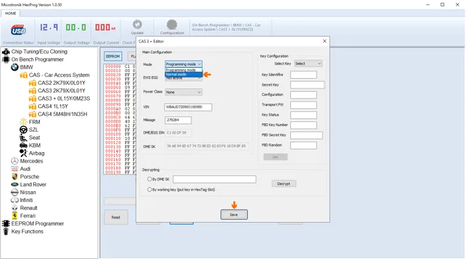 Reapair CAS by Hexprog software