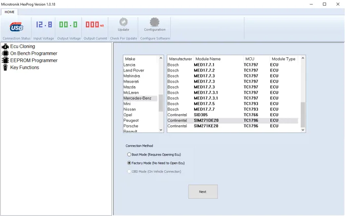 SIM271DE20,SIM271KE20 Factory mode