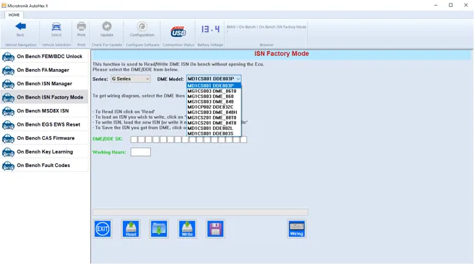 Supported ISN for Bosch MDG1