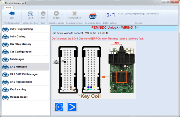 Wiring for connecting FEM to Autohex II